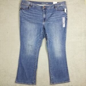 Old Navy Womens Jeans Kicker Boot Cut Mid Rise Blue Denim Willow Plus 26 New